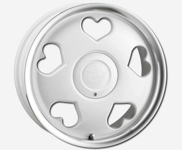 16x7.0 TANSY Love Heart Alloy Wheels White with Polished Lip 4-100 / 4